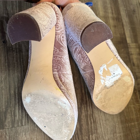 Nine West Pink Suede Chunky Heels - Picture 5 of 6